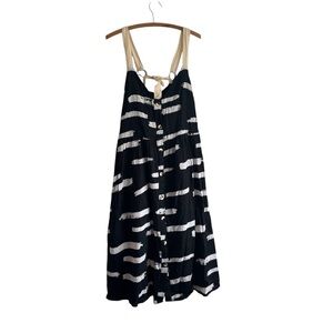 ASOS DESIGN button up midi sundress in abstract print with grosgrain straps